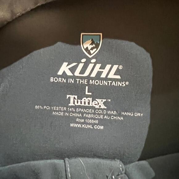 KUHL Short Sleeve Button Down - Tufflex - Mens Large - Blue/Gray Tech Fabric - Picture 7 of 8